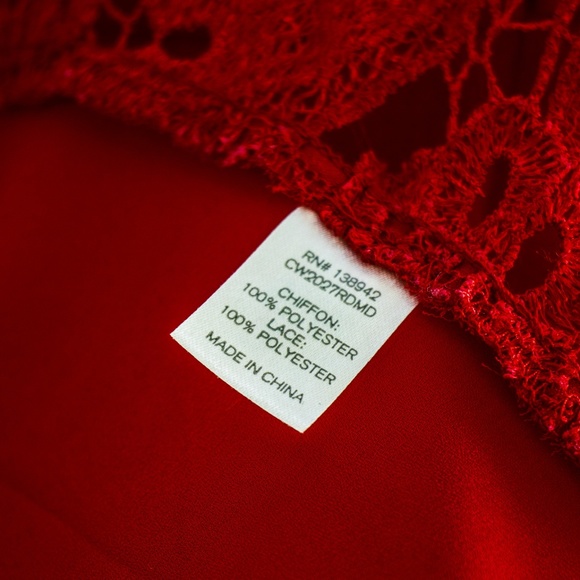 Charming Charlie red lace top - Picture 5 of 5